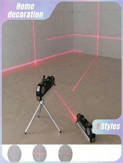 4-i-1-lasernivå, mini-vattenpass (3 batterier ingår, inget stativ) - Mångsidigt lasermätverktyg för noggrann projektmätning, bärbart gör-det-själv-verktyg för hemmabruk