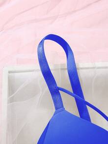 DesireSculpt 1pc Women's Underwire Bra, Comfortable Seamless Lift And Support For Small Bust - Royal Blue - View 6