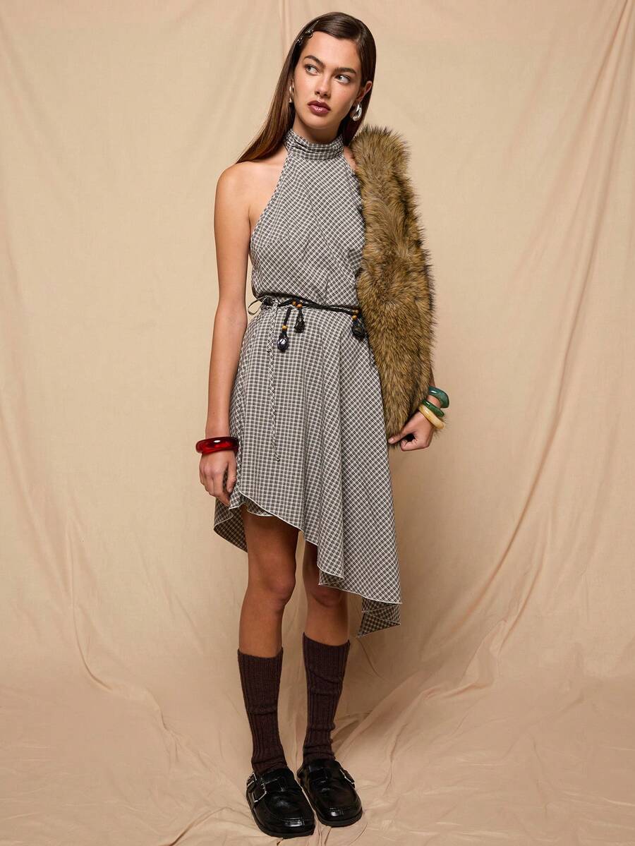 COUREZ 女士中长连衣裙 - 黑與白 - 查看 1