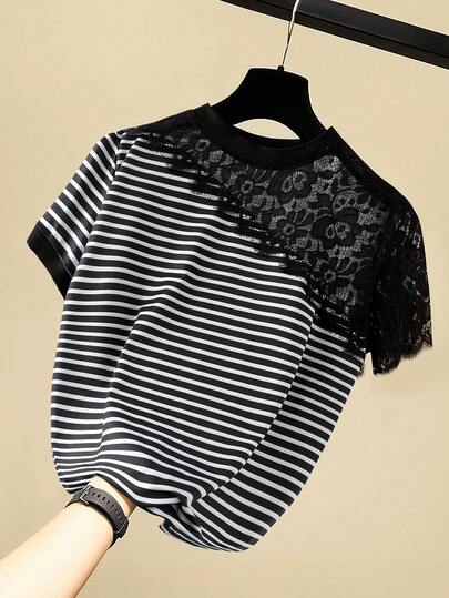 GlowEve CURVE 大码条纹极简日常短袖T恤