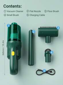 Teckwe Cordless Vacuum Cleaner Powerful Stick Vacuum Rechargeable Portable Cordless Vacuum For Carpet, Tile, Pet Hair, Green - Green - View 5