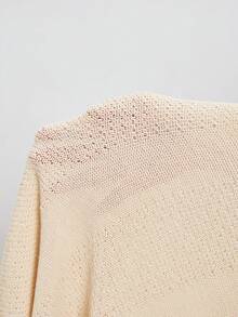 ATUI Studio 女士休闲度假风纯色针织短袖上衣和半裙两件套 - 杏色 - 查看 6