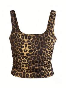 Glimmora Áo tank top không tay in họa tiết da báo kỹ thuật số dành cho nữ - Nhiều màu - Xem 2