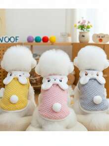 PETSIN Disfraces con capucha para mascotas para invierno y otoño - Atuendos cálidos y lindos para Bichón, Pomerania, Schnauzer, gatos y perros - Multicolor - Ver 2