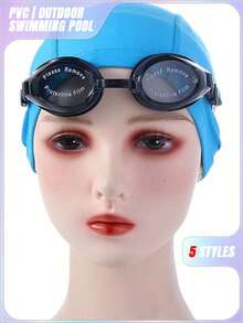 1/3游泳镜 舒适镜片双密封环弹性硅胶带防水泳镜 男女通用 防雾不漏水 专业潜水装备 - 護目鏡 - 查看 3