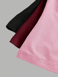 SHEIN EZwear Bộ 3 áo thun dài tay cổ tròn ôm sát dáng casual dành cho nữ. - Nhiều màu - Xem 6