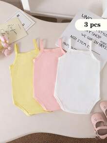 Souflis Souflis 3件套女婴休闲可爱彩色吊带连体衣，夏季 - 彩色 - 查看 2