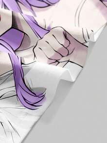 ROMWE Anime 女士性感修身动漫人物图案抹胸上衣，夏季 - 紫色 - 查看 3