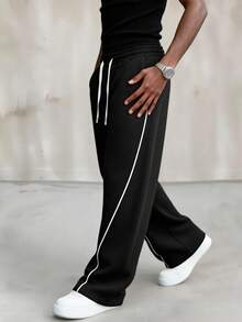 Manfinity EMRG Quần jogger nam in chữ "God's Son", dáng rộng thoải mái, unisex, phong cách đường phố, dễ chịu, phù hợp mọi mùa. - màu đen - Xem 5