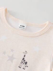 6件套幼儿男童可爱卡通恐龙印花圆领短袖上衣和短裤柔软舒适连体睡衣 - 彩色 - 查看 4