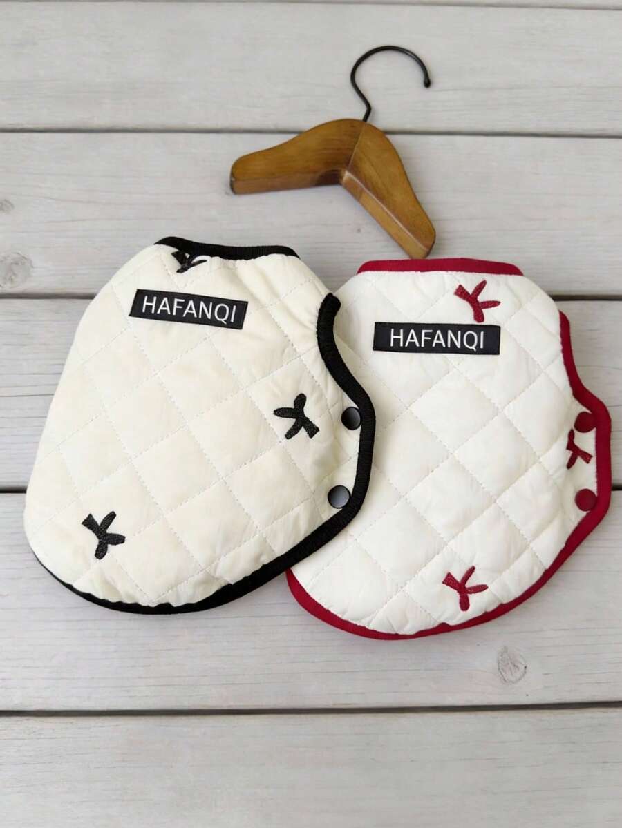 PETSIN 宠物秋冬蝴蝶结刺绣外套，配天鹅绒背心，猫咪泰迪熊新年红色圣诞宠物外套，幼犬服装 - 彩色 - 查看 1