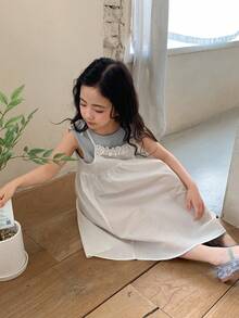 DAZY 女童（小号）休闲韩版圆领T恤套装 - 白色 - 查看 7