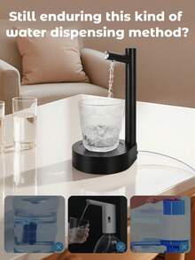 Teckwe Máy lọc nước điện để bàn, kiểu dáng nhỏ gọn, thích hợp cho gia đình, cắm trại, dễ vệ sinh, thiết kế đơn giản và đẹp mắt, vật dụng cần thiết cho văn phòng. - màu đen - Xem 3