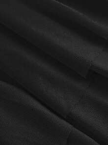 SHEIN MOD 女士纯色露肩荷叶边下摆优雅收腰派对迷你连衣裙 - 黑色 - 查看 4