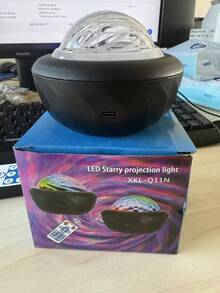 1个USB星空漩涡投影灯，LED波浪涟漪投影灯，7色变换，卧室夜灯投影仪，适用于卧室、客厅、家庭影院、天花板、派对、舞厅氛围营造，USB供电，带遥控器 - 北極光 - 查看 7