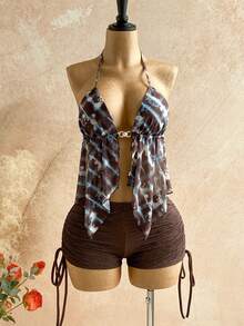 Soleia Women's Summer Beach Vacation Backless Halter Neck Camisole - Multicolor - View 3