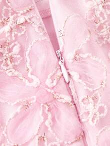 SHEIN MOD 女士优雅花卉装饰半身裙，春夏款，适合婚礼宾客、节日、女士正装、奢华场合，包括粉色、修身等。也适合晚宴、生日、约会等场合。 - 粉色 - 查看 5