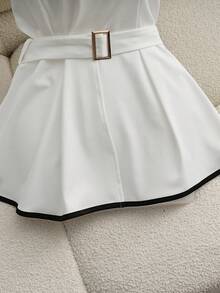 Franclia 女士上衣 - 黑與白 - 查看 3