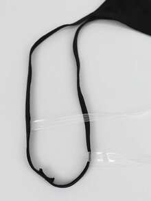 1pc Men's Sexy Hollow Out Mesh Bodysuit, Slim Fit, Black - Black - View 5