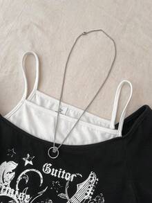 Áo croptop nữ tuổi teen phong cách Y2K tối giản, họa tiết chấm bi đen trắng, xếp ly, thắt nơ phía trước. - Đen và trắng - Xem 3