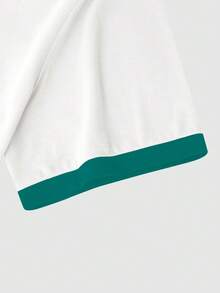 Claim Dot Áo thun nam tay ngắn cổ tròn phối màu tương phản, kiểu dáng thường ngày, đa năng. - Nhiều màu - Xem 5