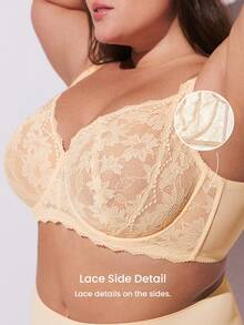 LUVLETTE 大码文胸和无钢圈文胸 - 杏色 - 查看 3