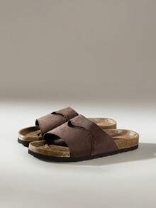 Solecia Women's Hollow-Out Design Open Toe Breathable Beach Sandals, Coffee Brown Casual Vacation Flat Slippers - Coffee Brown - View 2