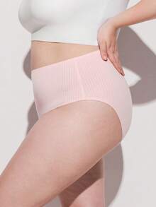 LUVLETTE Plus 3-Pack Soft Cotton High-Waist Briefs Women Underwear Panty Set - Multicolor - View 10