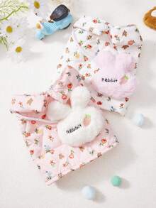 PETSIN 兔子背包、棉质裙子、狗狗衣服、猫咪泰迪熊、宠物毛绒玩具、小型犬、博美犬、秋冬季 - 彩色 - 查看 5