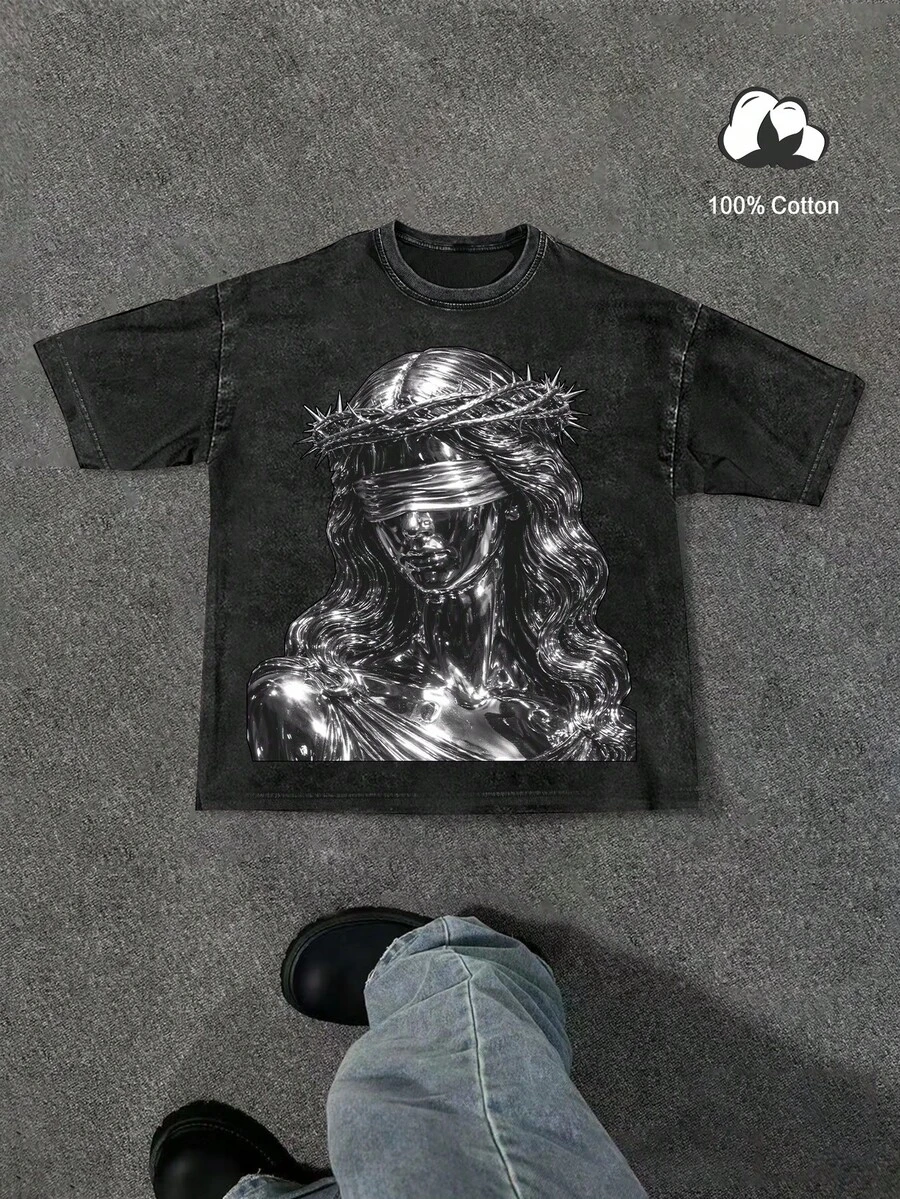 Manfinity EMRG 男士T恤 - 黑色 - 查看 1