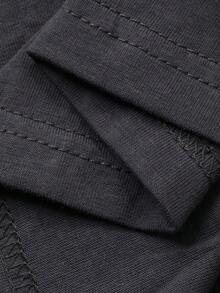 DAZY 女士印花宽松圆领落肩T恤 - 灰色 - 查看 3