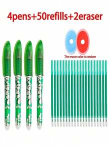 56-Pack Erasable Gel Pens Set With Refills, 0.5mm Thermal Friction Erasable Ink For School Supplies, Back To School, Student Writing Essentials - Multicolor - View 10