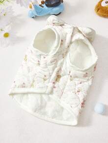 PETSIN 可爱冬季宠物服装泰迪熊高领小型犬保暖宠物背心外套宠物熊图案猫咪背心幼犬服装 - 彩色 - 查看 8