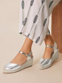 Styleloop 女士休闲百搭坡跟鞋 - 銀色 - 查看 1