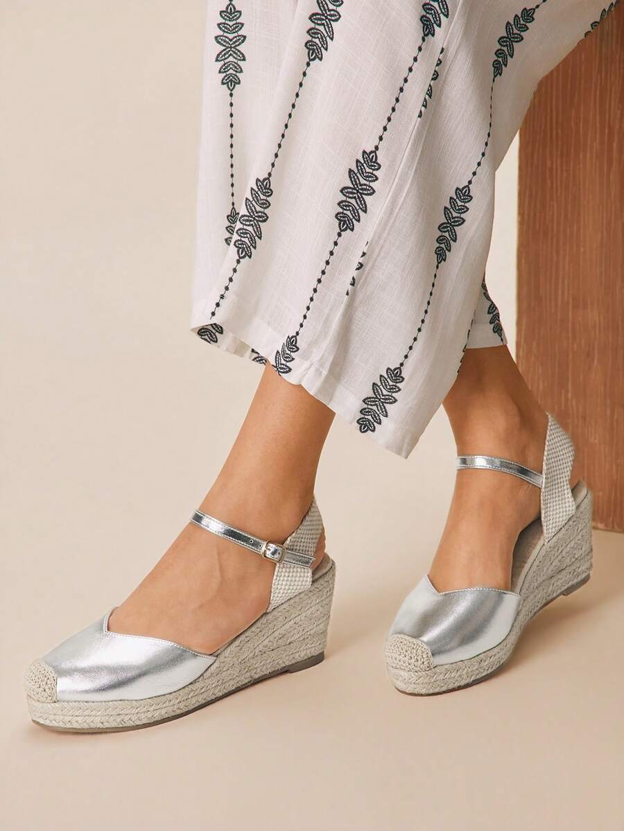 Styleloop 女士休闲百搭坡跟鞋 - 銀色 - 查看 1