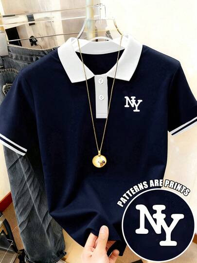 Resyla Camiseta de mujer casual de manga corta con botones y estampado digital