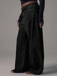 MUSERA 大码牛仔裤 - 黑色 - 查看 4