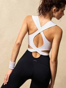 VARSIVA 女士拼接镂空休闲日常户外运动连体裤 - 黑與白 - 查看 10