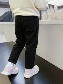 Jeans niña casual para uso diario estilo moderno temporada primavera verano y otoño - Negro - Ver 5