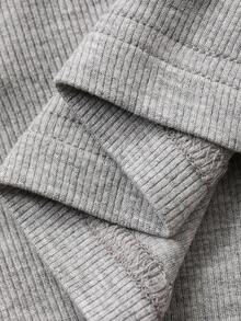 DAZY 女士网纱拼接花卉蕾丝边修身弹力圆领无袖休闲度假上衣，灰色夏季款 - 灰色 - 查看 7