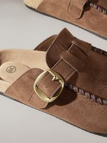 Solecia Women's Slip-On Flat Shoes Soft Leather Comfortable Commuter Versatile Style - dark brown - View 5