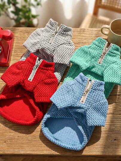 PETSIN Una pieza de material de poliéster ligero es a prueba de viento, cálido, cálido, transpirable y cómodo, el diseño de media cremallera es fácil de usar, ajustado y elegante, abrigo para mascotas liso y apuesto, accesorios de ropa para perros y gatos, gato esfinge, otoño e invierno, uso diario en interiores y exteriores, paseo y juego, ropa de moda para mascotas, ropa de abrigo para mascotas, artículos esenciales del guardarropa de mascotas