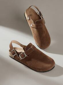 Solecia 女士平底软皮一脚蹬鞋，舒适百搭，适合通勤。 - 鏽棕色 - 查看 2