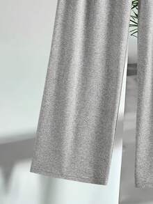 Tween Girl Embroidered Crew Neck Short Sleeve T-Shirt And Elastic Waist Pants Casual Outfit - Grey - View 4