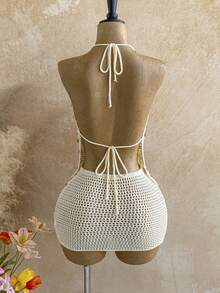 Soleia 2pcs/Set Women Knitted Beaded Camisole Top And Bodycon Skirt - Multicolor - View 2