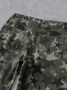 Manfinity Denimwave Men's Street Fashion Casual Multi-Pocket Flared Leg Camouflage Denim Jeans - Multicolor - View 3