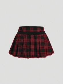 Sweetra Chân váy thời trang thu đông mới, kiểu dáng vintage, gợi cảm, ôm sát, màu cà phê, họa tiết nơ, ren, kẻ caro, đa năng, thanh lịch dành cho nữ. - Đỏ - Xem 2