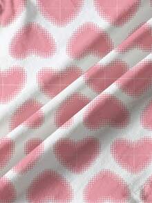 THE POWERPUFF GIRLS X SHEIN Young Girl Casual Heart And Cartoon Graphic Round Neck Short Sleeve T-Shirt, Summer - White - View 5