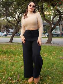 Lupita Cardoza 女式高领短款休闲套头衫 - 咖啡棕 - 查看 6