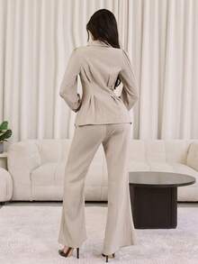 Modelyn 2 Pieces Fashionable Slim Fit Elegant Arabic Style Set, Spring/Summer 2026 - Khaki - View 2